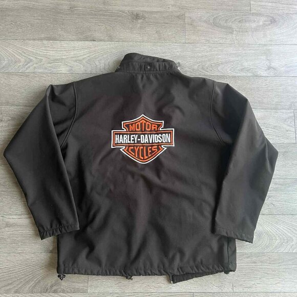 Medium Harley-Davidson Men’s Black Softshell Jacket • Needs Zipper Repair - Picture 3 of 5